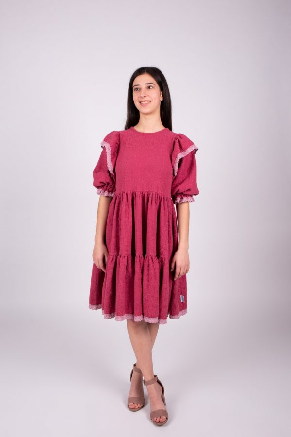 Ružové mušelínove šaty objednáte online na SLOVFLOW