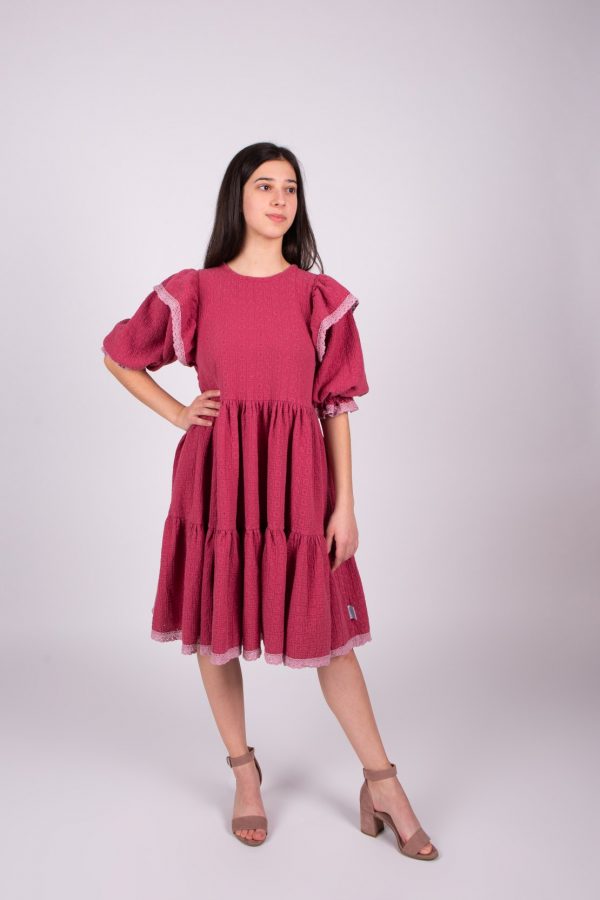 Ružové šaty z mušelínu objednáte online na SLOVFLOW