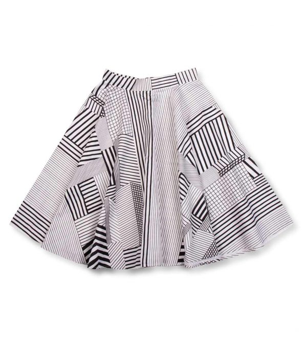 Vzorovaná čierno biela sukňa AWA Clothes