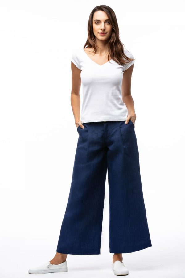 Dlhé cullotes nohavice z konope pre ženy objednáte online na SLOVFLOW