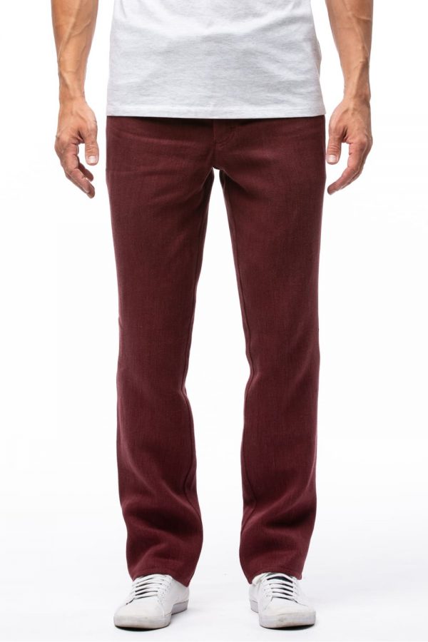 Dlhé pánske nohavice bordovej farby objednáte online na SLVOFLOW