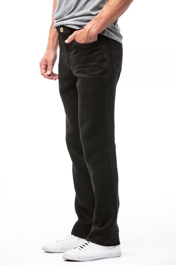 Čierne nohavice pánske s vreckami z konope objednáte na SLOVFLOW