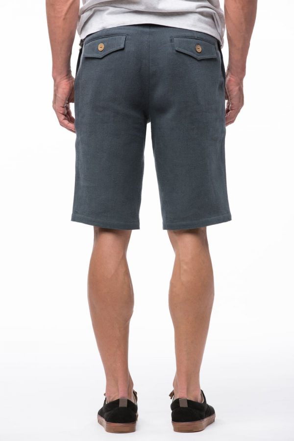 Pánske konopné krátke nohavice sivej farby s vreckami objednáte na SLOVFLOW