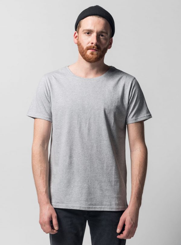 Sivé bavlnené tričko pre mužov od udržateľnej značky Melawear