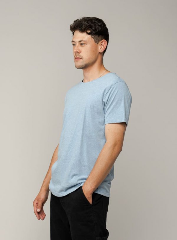 Svetlomodré bavlnené tričko pre mužov z organickej faitrade bavlny objednáte online na SLOVFLOW