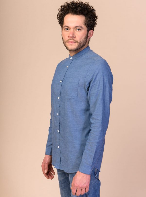 Modrá pánska košeľa z organickej bavlny
