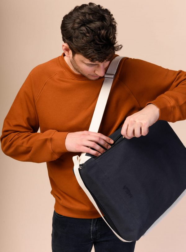 Modrá taška Melawear z organickej bavlny pre mužov