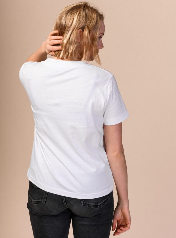 Biele dámske tričko z organickej bavlny zozadu