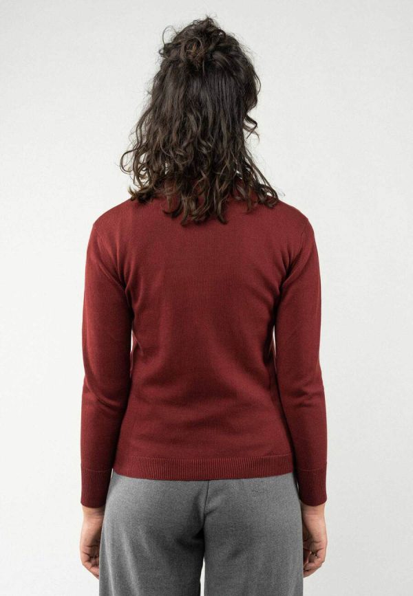 Červený dámsky sveter z organickej bavlny objedáte na SLOVFLOW